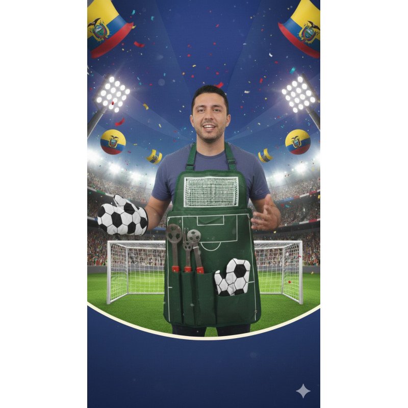 Set Parrillero Futbolista | Regalo Deportivo para Asados