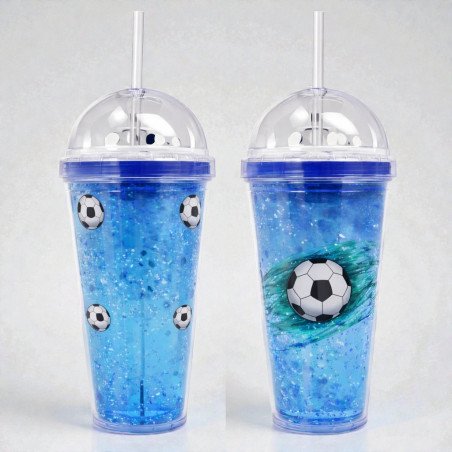 Tomatodo Fútbol Azul-Blanco Doble Pared | FROZE