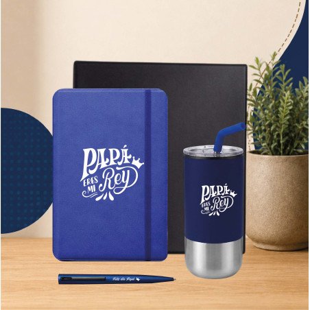 Kit Día del Padre con Termo, Libreta y Bolígrafo azul | Regalo Elegante %shop-name%%separator%