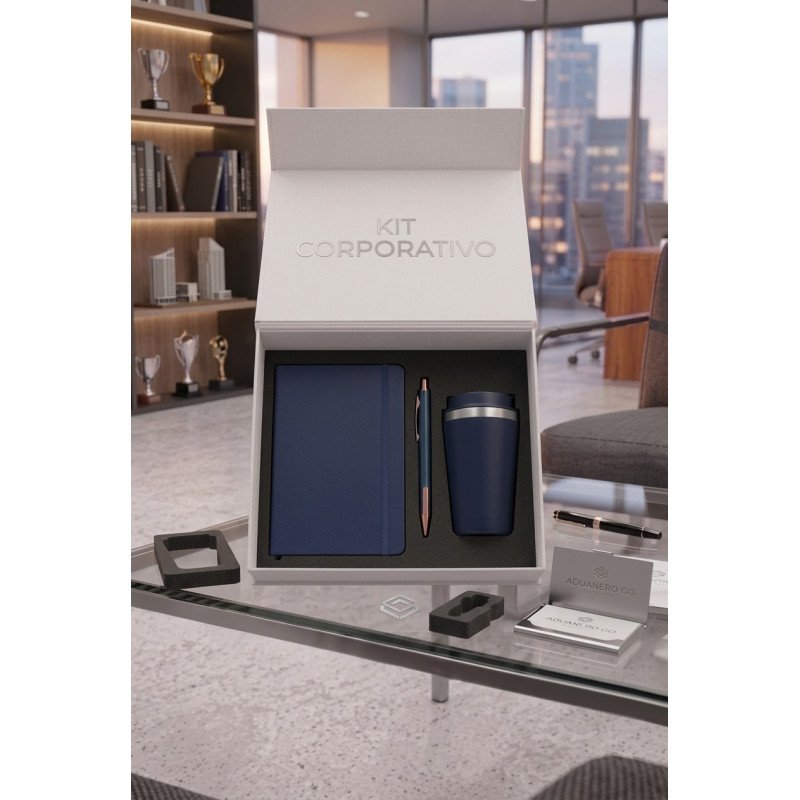 Kit Corporativo Personalizado: Libreta, Bolígrafo y Vaso