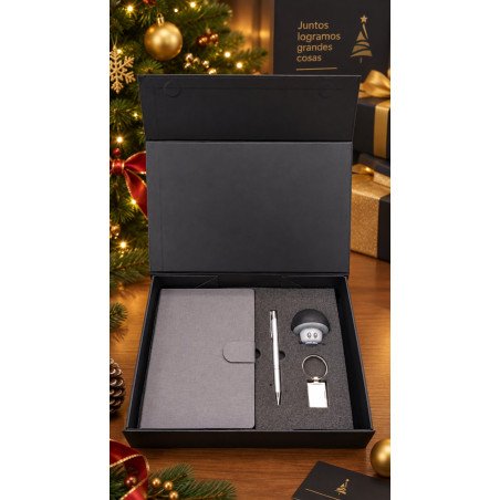 Kit Navideño Corporativo con Libreta, Bolígrafo y Parlante