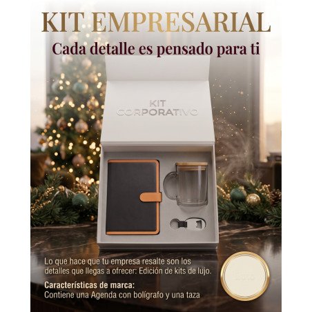 Kit Empresarial: Libreta, Taza de Vidrio y Destapador