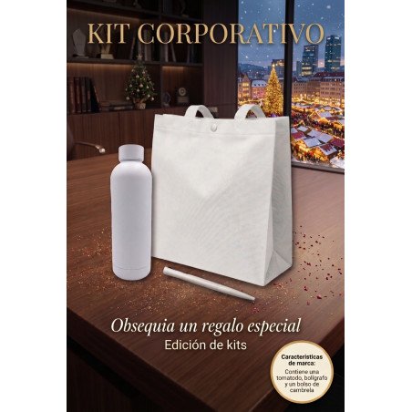 Kit Corporativo Blanco: Tomatodo, Bolígrafo y Bolso