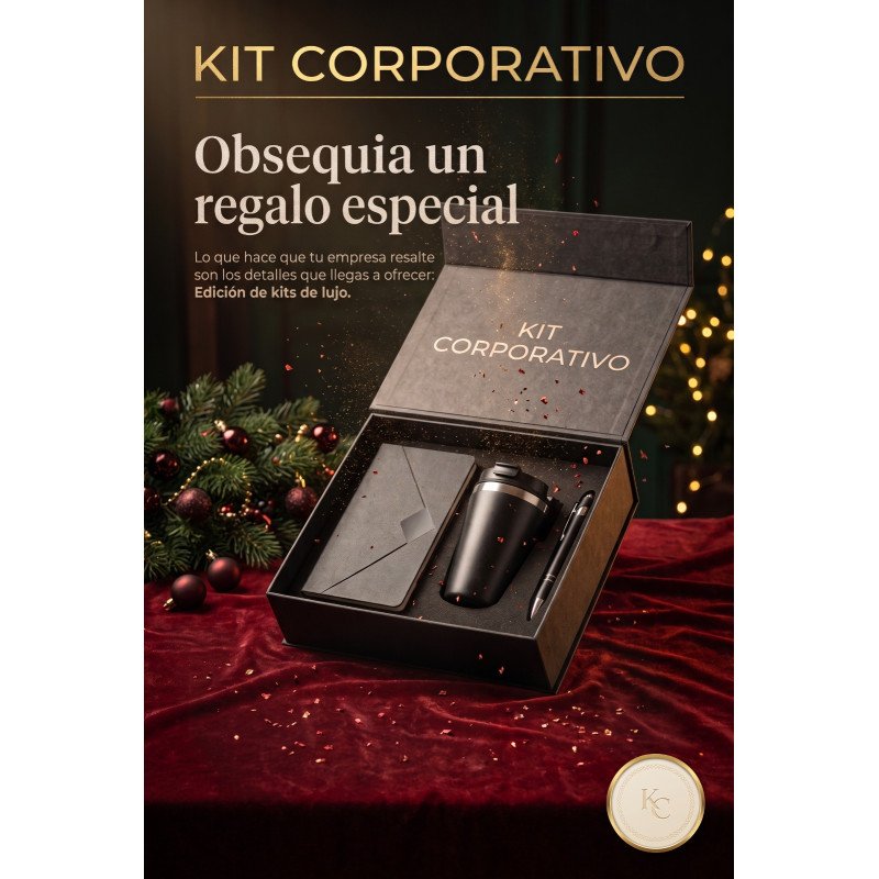Kit con Vaso Térmico, Libreta y Bolígrafo Ejecutivo