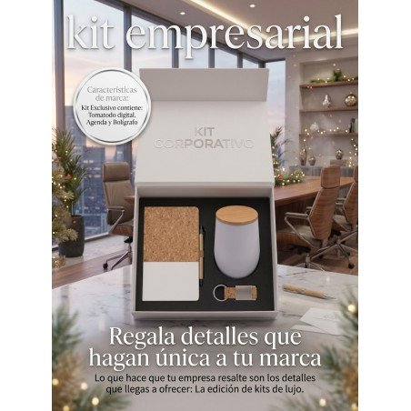 Kit de Corcho con Vaso Térmico, Libreta y Llavero