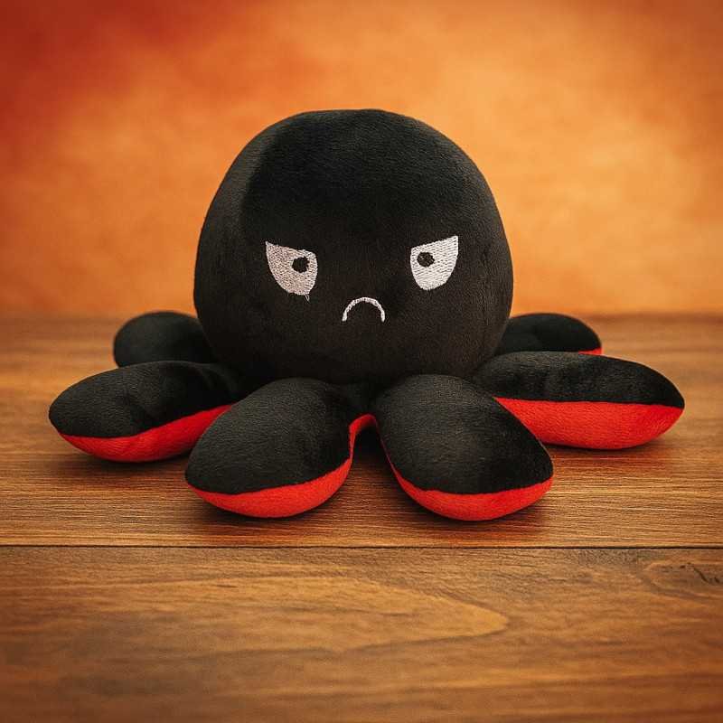 Pulpo Reversible de Peluche: Feliz y Enojado 15 cm