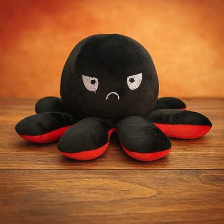 Pulpo Reversible de Peluche: Feliz y Enojado 15 cm