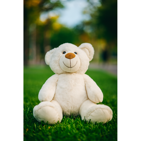 Oso de Peluche Blanco 24 cm | Clásico y Personalizado