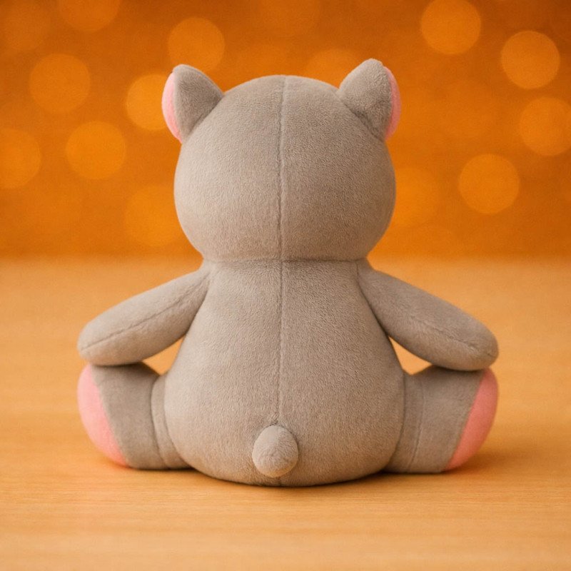 Hipopótamo de Peluche con Lazo | Suave y Tierno para Regalo